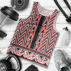 New Zealand Maori Niho Taniwha Men Tank Top Whero Mangopare and Puhoro Pattern
