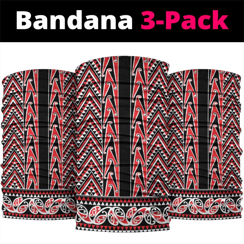 New Zealand Maori Niho Taniwha Neck Gaiter Whero Mangopare and Puhoro Pattern - Aussie Hoodie