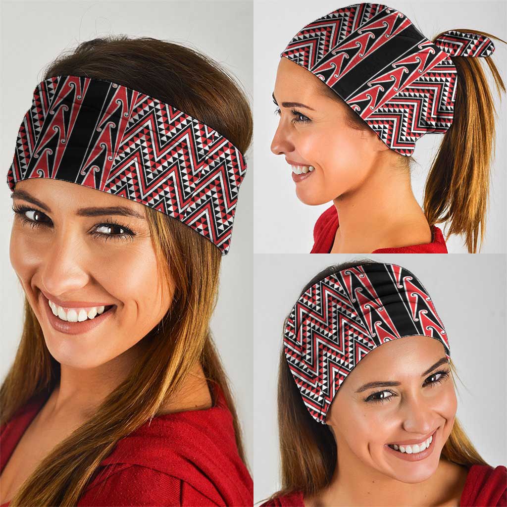 New Zealand Maori Niho Taniwha Neck Gaiter Whero Mangopare and Puhoro Pattern - Aussie Hoodie