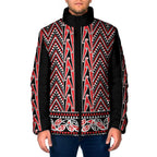 New Zealand Maori Niho Taniwha Padded Jacket Whero Mangopare and Puhoro Pattern - Aussie Hoodie