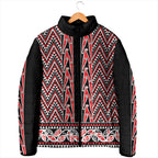 New Zealand Maori Niho Taniwha Padded Jacket Whero Mangopare and Puhoro Pattern - Aussie Hoodie