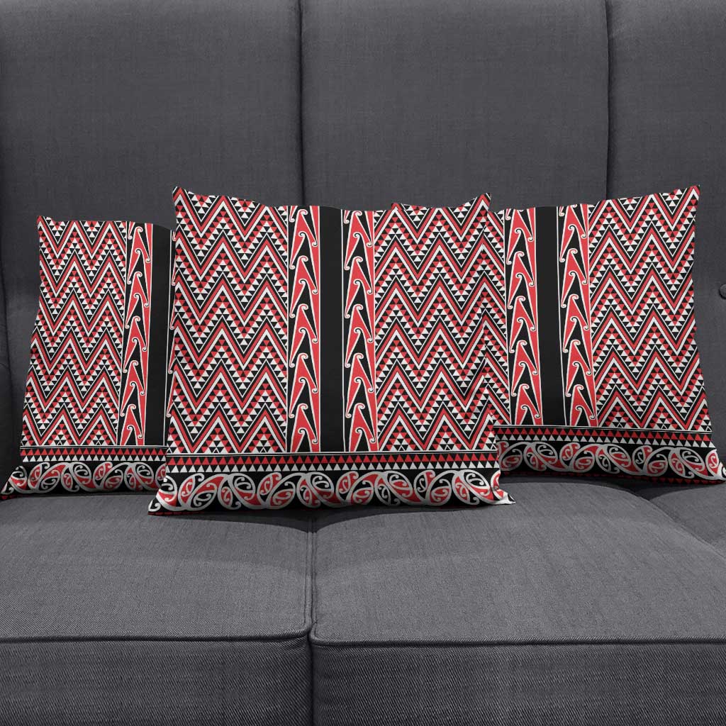 New Zealand Maori Niho Taniwha Pillow Cover Whero Mangopare and Puhoro Pattern - Aussie Hoodie