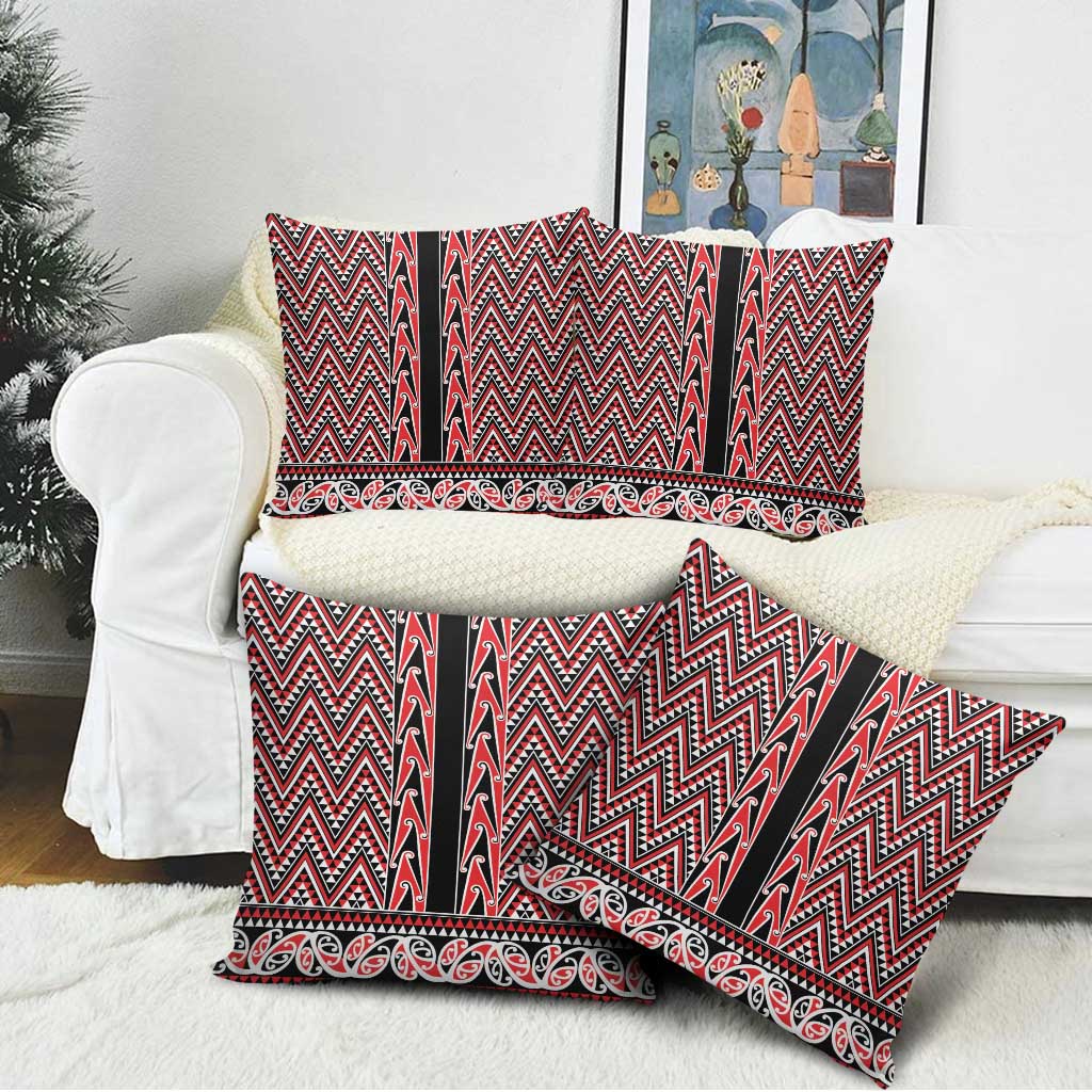 New Zealand Maori Niho Taniwha Pillow Cover Whero Mangopare and Puhoro Pattern - Aussie Hoodie