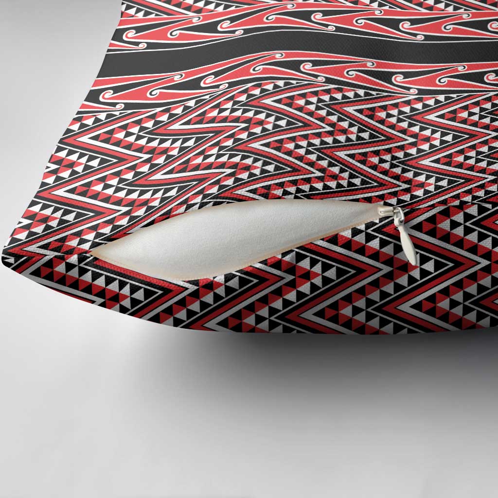New Zealand Maori Niho Taniwha Pillow Cover Whero Mangopare and Puhoro Pattern - Aussie Hoodie