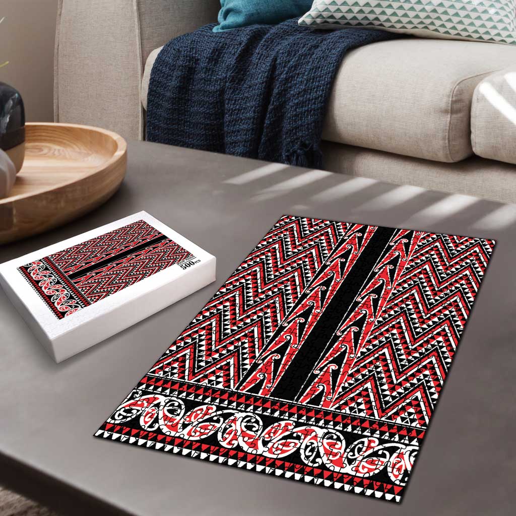 New Zealand Maori Niho Taniwha Puzzle Whero Mangopare and Puhoro Pattern - Aussie Hoodie
