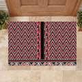 New Zealand Maori Niho Taniwha Rubber Doormat Whero Mangopare and Puhoro Pattern