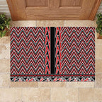 New Zealand Maori Niho Taniwha Rubber Doormat Whero Mangopare and Puhoro Pattern