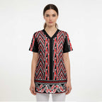 New Zealand Maori Niho Taniwha Scrub Top Whero Mangopare and Puhoro Pattern - Aussie Hoodie