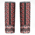 New Zealand Maori Niho Taniwha Skinny Tumbler Whero Mangopare and Puhoro Pattern