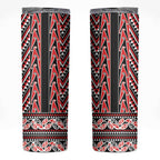 New Zealand Maori Niho Taniwha Skinny Tumbler Whero Mangopare and Puhoro Pattern