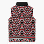 New Zealand Maori Niho Taniwha Sleeveless Puffer Jacket Whero Mangopare and Puhoro Pattern - Aussie Hoodie