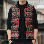 New Zealand Maori Niho Taniwha Sleeveless Puffer Jacket Whero Mangopare and Puhoro Pattern - Aussie Hoodie