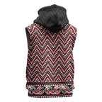 New Zealand Maori Niho Taniwha Sleeveless Zip Hoodie Whero Mangopare and Puhoro Pattern LT9
