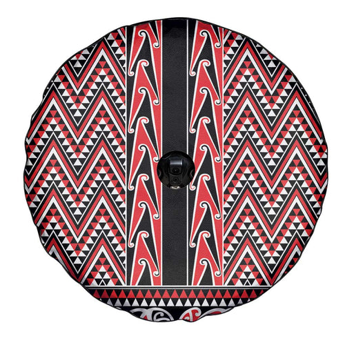 New Zealand Maori Niho Taniwha Spare Tire Cover Whero Mangopare and Puhoro Pattern