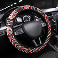 New Zealand Maori Niho Taniwha Steering Wheel Cover Whero Mangopare and Puhoro Pattern