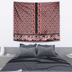 New Zealand Maori Niho Taniwha Tapestry Whero Mangopare and Puhoro Pattern