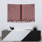 New Zealand Maori Niho Taniwha Tapestry Whero Mangopare and Puhoro Pattern