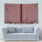 New Zealand Maori Niho Taniwha Tapestry Whero Mangopare and Puhoro Pattern
