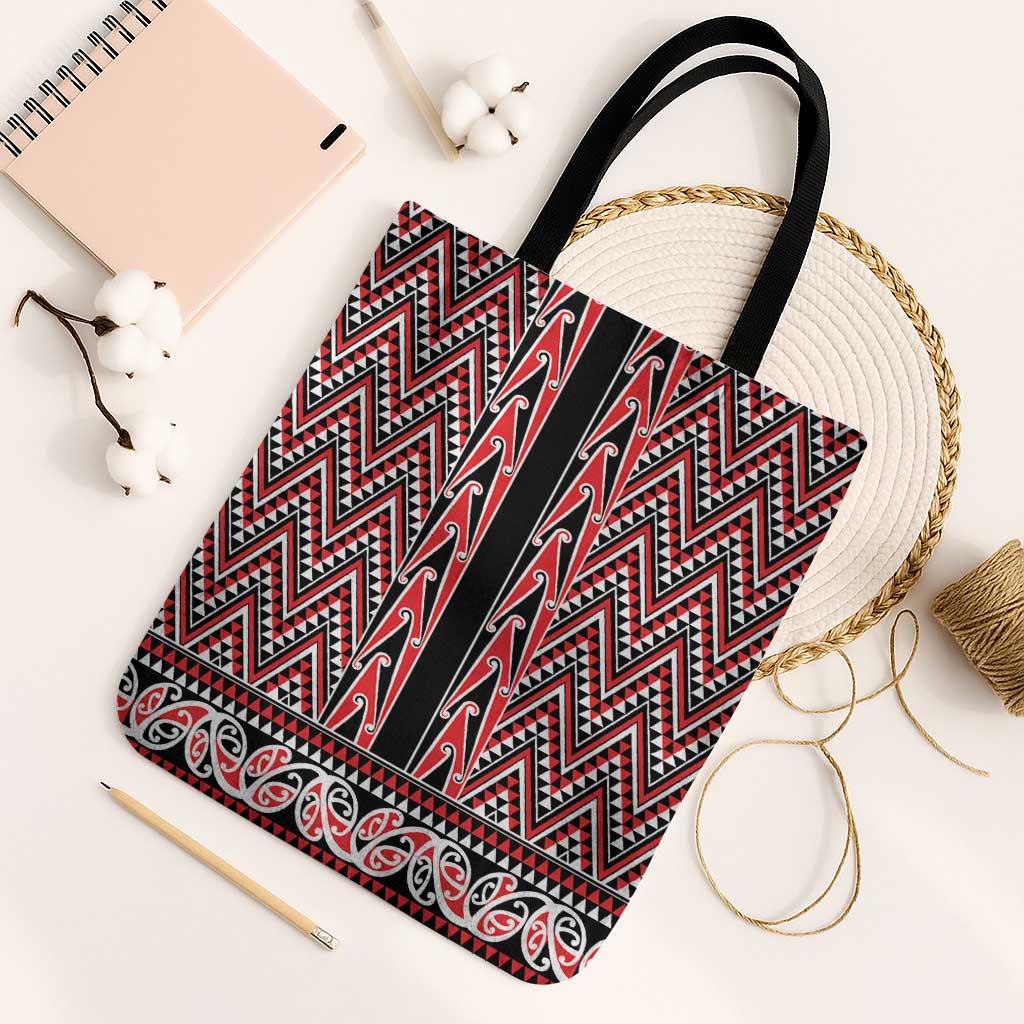 New Zealand Maori Niho Taniwha Tote Bag Whero Mangopare and Puhoro Pattern - Aussie Hoodie