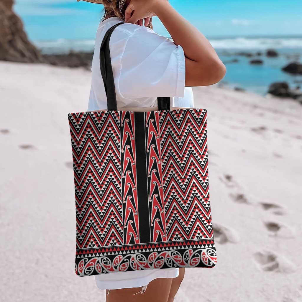 New Zealand Maori Niho Taniwha Tote Bag Whero Mangopare and Puhoro Pattern - Aussie Hoodie