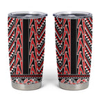 New Zealand Maori Niho Taniwha Tumbler Cup Whero Mangopare and Puhoro Pattern