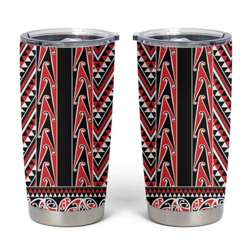 New Zealand Maori Niho Taniwha Tumbler Cup Whero Mangopare and Puhoro Pattern