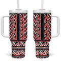 New Zealand Maori Niho Taniwha Tumbler With Handle Whero Mangopare and Puhoro Pattern