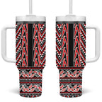 New Zealand Maori Niho Taniwha Tumbler With Handle Whero Mangopare and Puhoro Pattern
