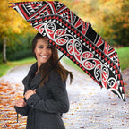 New Zealand Maori Niho Taniwha Umbrella Whero Mangopare and Puhoro Pattern - Aussie Hoodie
