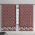 New Zealand Maori Niho Taniwha Window Curtain Whero Mangopare and Puhoro Pattern
