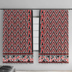 New Zealand Maori Niho Taniwha Window Curtain Whero Mangopare and Puhoro Pattern