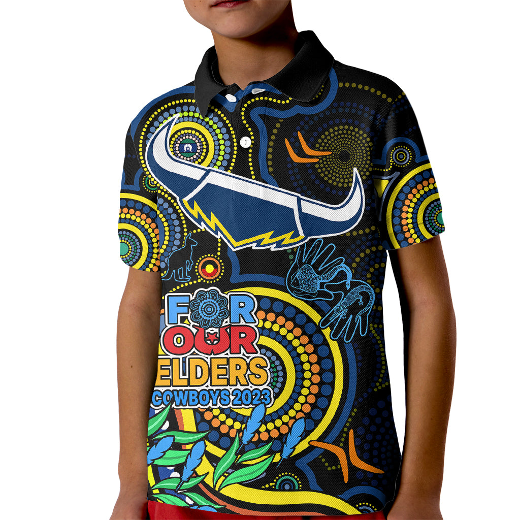 cowboys-rugby-aboriginal-art-kid-polo-shirt-naidoc-indigenous-tribal