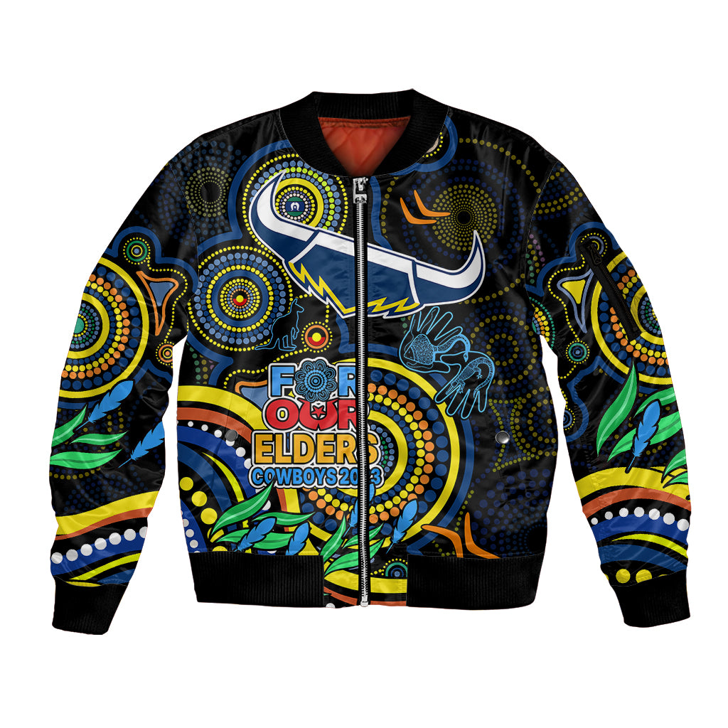 cowboys-rugby-aboriginal-art-sleeve-zip-bomber-jacket-naidoc-indigenous-tribal