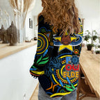 Cowboys Rugby Aboriginal Art Women Casual Shirt NAIDOC Indigenous Tribal LT9