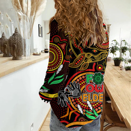 Dolphins Rugby Aboriginal Art Women Casual Shirt NAIDOC Indigenous Tribal LT9