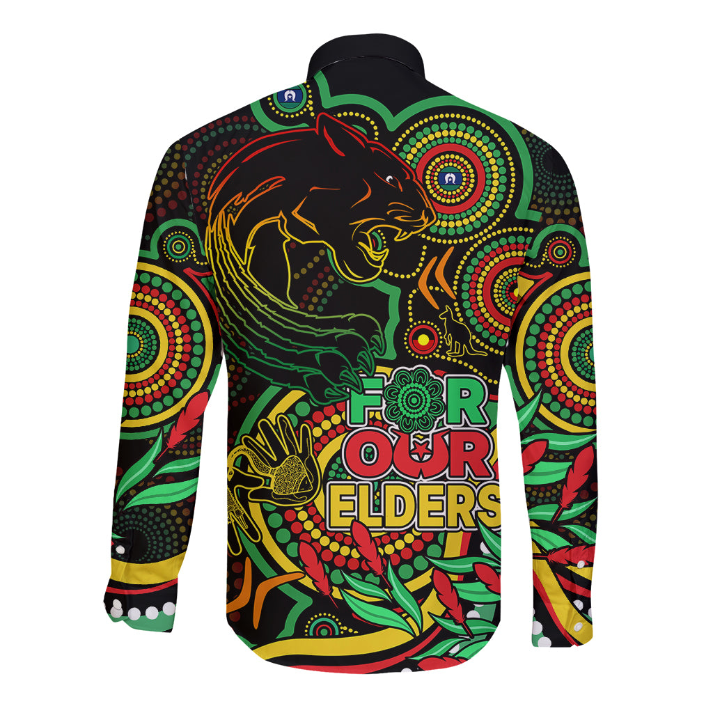 panthers-rugby-aboriginal-art-long-sleeve-button-shirt-naidoc-indigenous-tribal