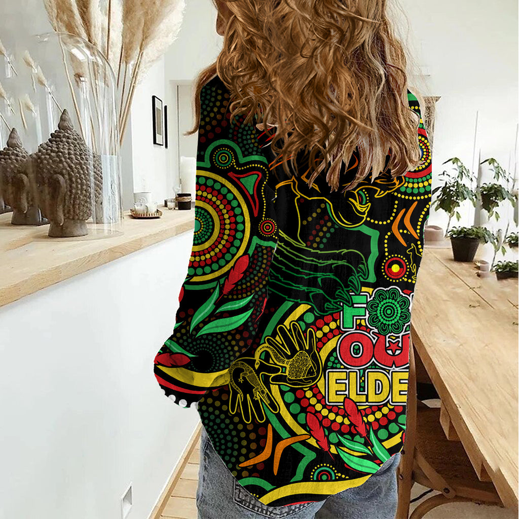 Panthers Rugby Aboriginal Art Women Casual Shirt NAIDOC Indigenous Tribal LT9