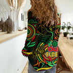 Panthers Rugby Aboriginal Art Women Casual Shirt NAIDOC Indigenous Tribal LT9