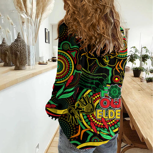 Panthers Rugby Aboriginal Art Women Casual Shirt NAIDOC Indigenous Tribal LT9
