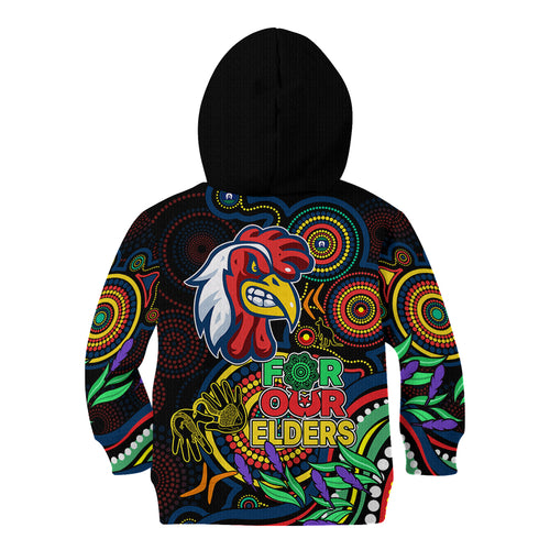 roosters-rugby-aboriginal-art-kid-hoodie-naidoc-indigenous-tribal