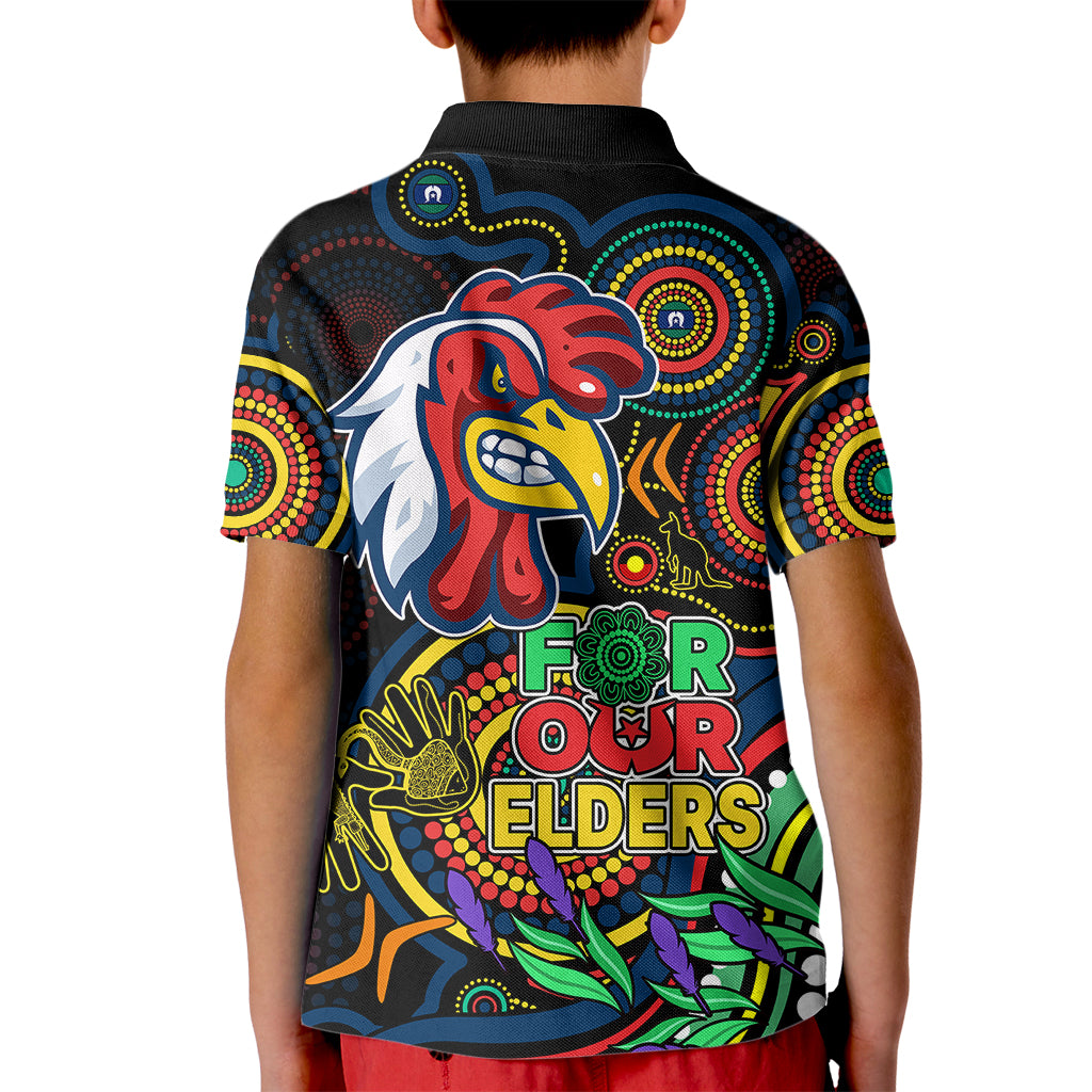 roosters-rugby-aboriginal-art-kid-polo-shirt-naidoc-indigenous-tribal
