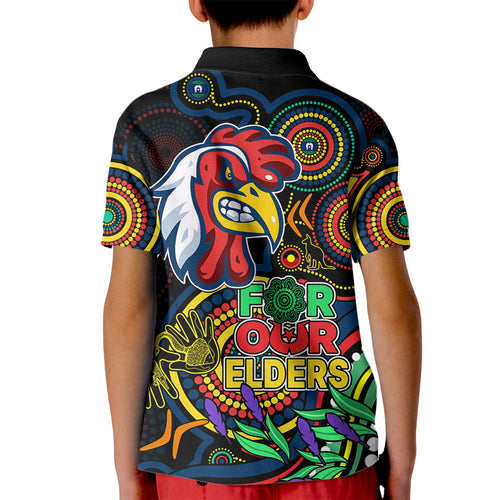 roosters-rugby-aboriginal-art-kid-polo-shirt-naidoc-indigenous-tribal