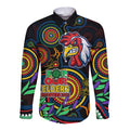 roosters-rugby-aboriginal-art-long-sleeve-button-shirt-naidoc-indigenous-tribal