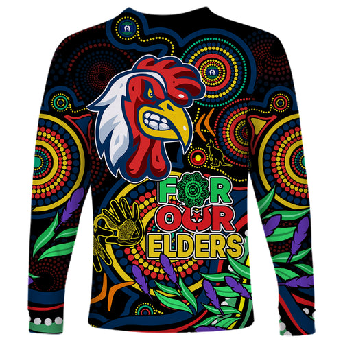 roosters-rugby-aboriginal-art-long-sleeve-shirt-naidoc-indigenous-tribal