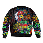 roosters-rugby-aboriginal-art-sleeve-zip-bomber-jacket-naidoc-indigenous-tribal
