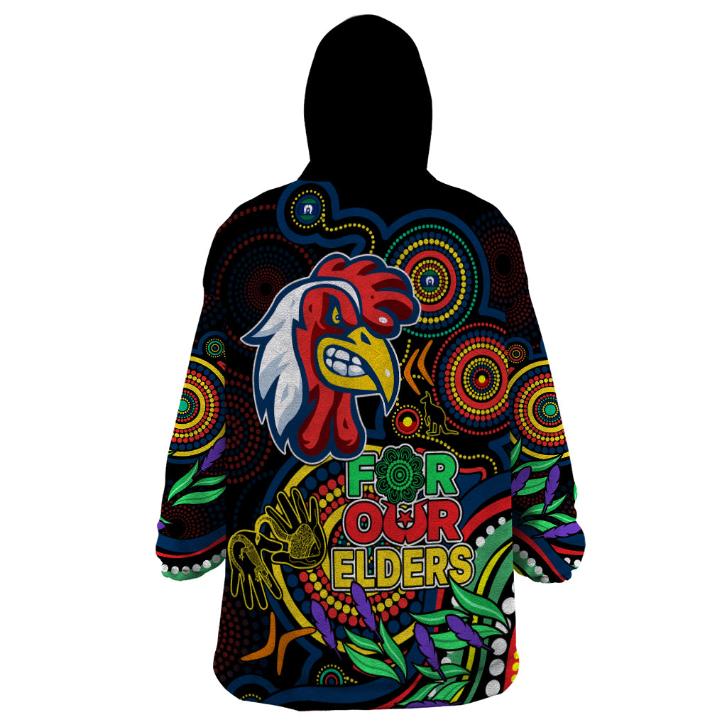 roosters-rugby-aboriginal-art-wearable-blanket-hoodie-naidoc-indigenous-tribal