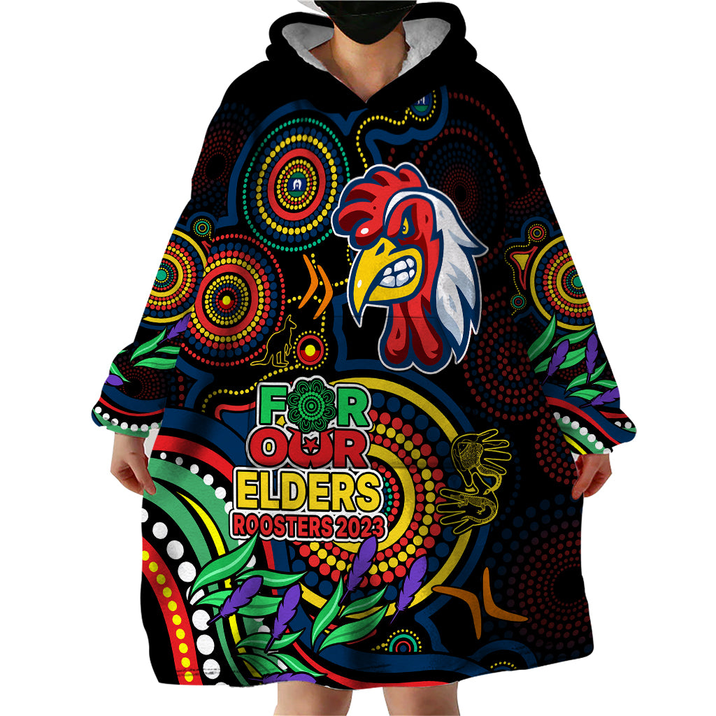 roosters-rugby-aboriginal-art-wearable-blanket-hoodie-naidoc-indigenous-tribal