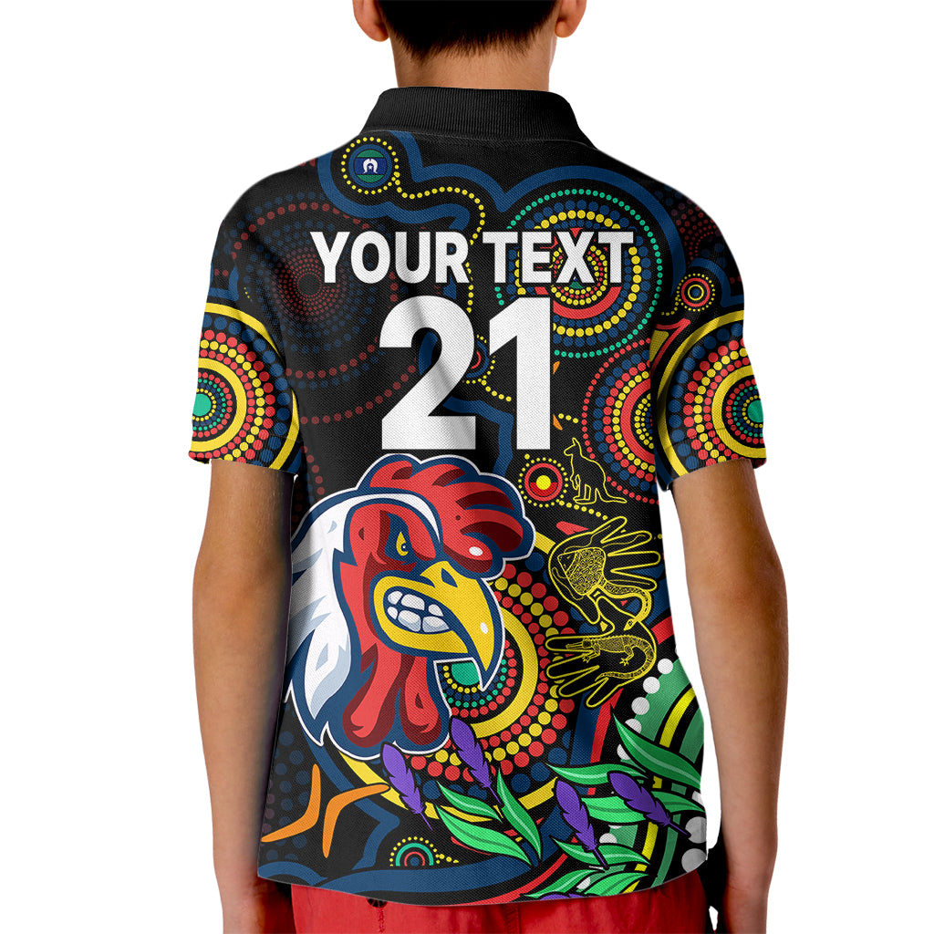 custom-roosters-rugby-aboriginal-art-kid-polo-shirt-naidoc-indigenous-tribal
