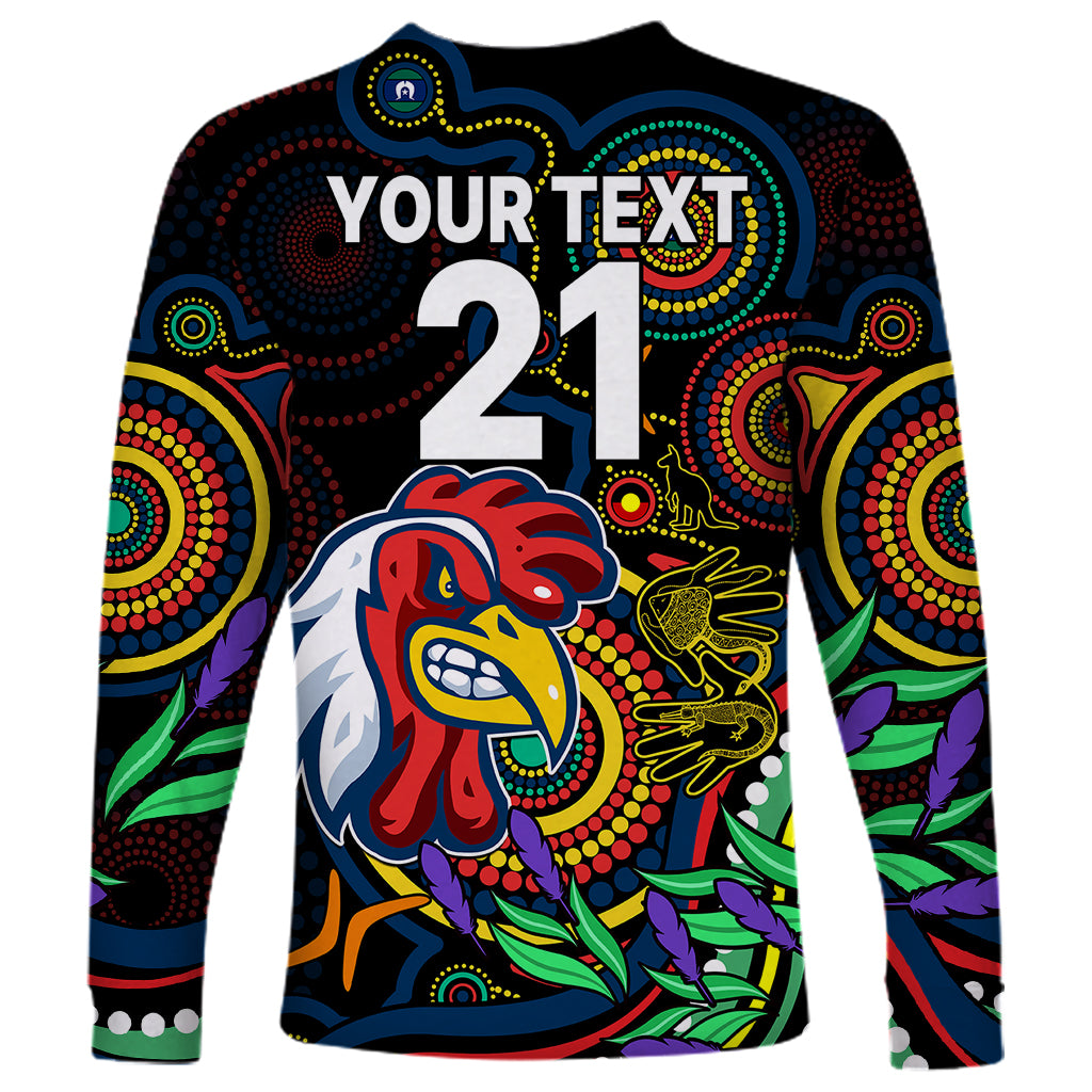 custom-roosters-rugby-aboriginal-art-long-sleeve-shirt-naidoc-indigenous-tribal
