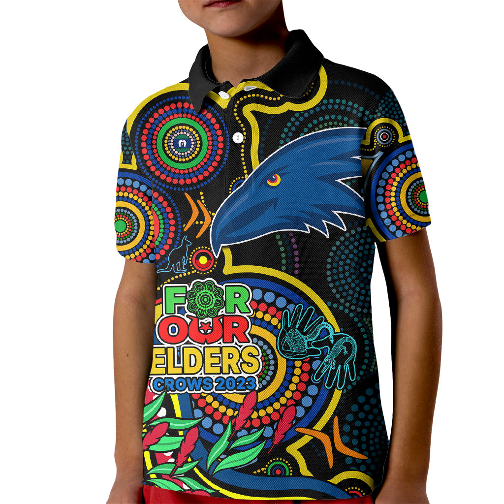 crows-football-aboriginal-art-kid-polo-shirt-naidoc-indigenous-tribal